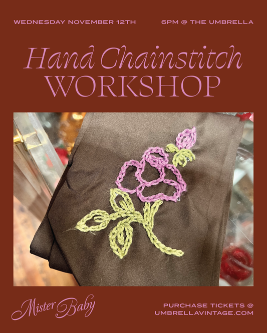 Hand Chainstitch Embroidery Workshop with Mister Baby