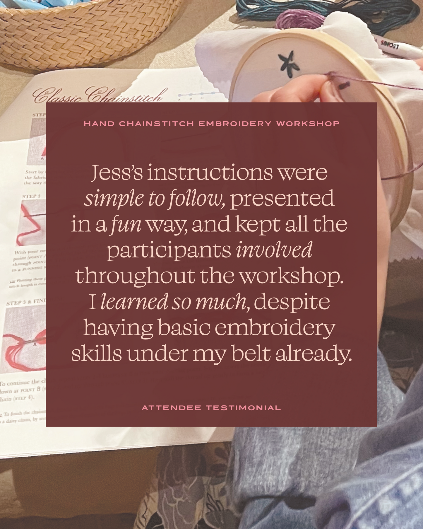 Hand Chainstitch Embroidery Workshop with Mister Baby