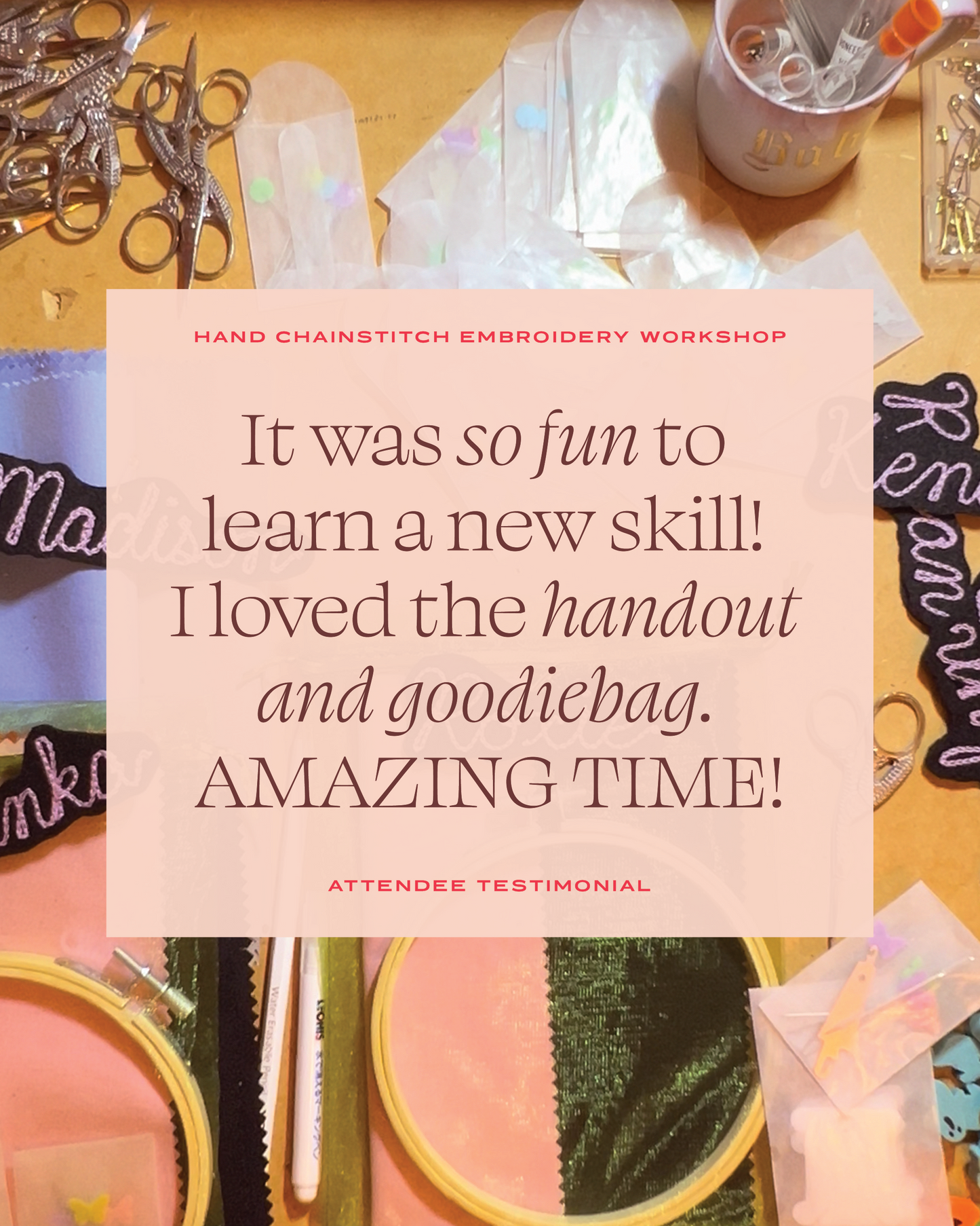 Hand Chainstitch Embroidery Workshop with Mister Baby