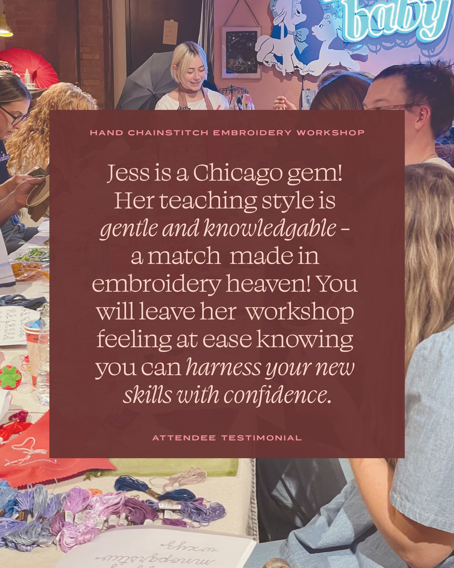 Hand Chainstitch Embroidery Workshop with Mister Baby